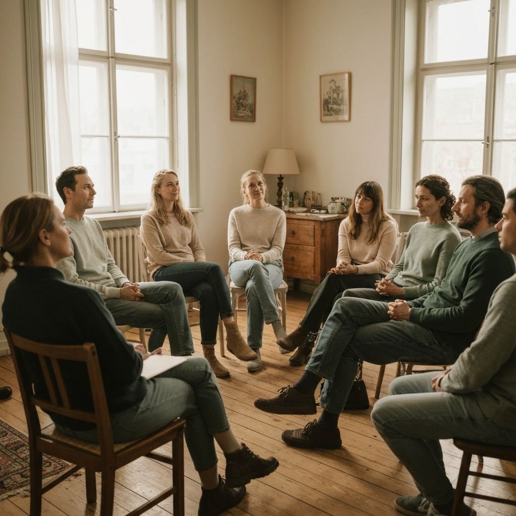 Grupo de pais em roda de conversa